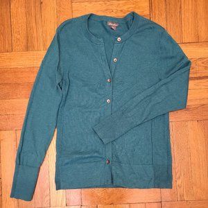 Eddie Bauer Green Cardigan EUC M
